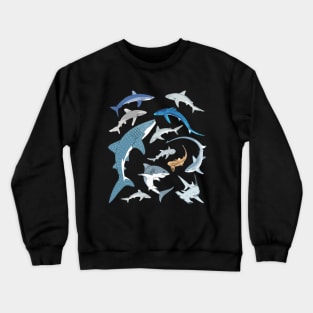 Whale Shark Blue Shark Mako Shark Species Crewneck Sweatshirt